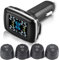 Ejoyous Système de Surveillance de la Pression des Pneus TPMS, Capteurs de Pression des Pneus 433 MHz, Système de Contrôle de la Pression des Pneus de Voiture avec 4 Capteurs Externes