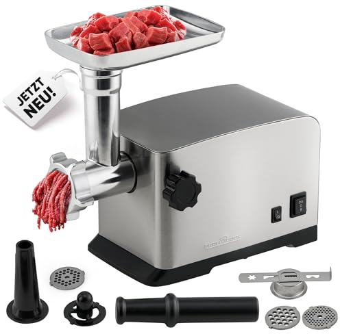 Picadora ProfiCook® 1200W | con accesorio para shortbread | picadora eléctrica | función de avance y retroceso | incl. rellenador de salchichas | cuello metálico y sinfín | PC-FW 1272