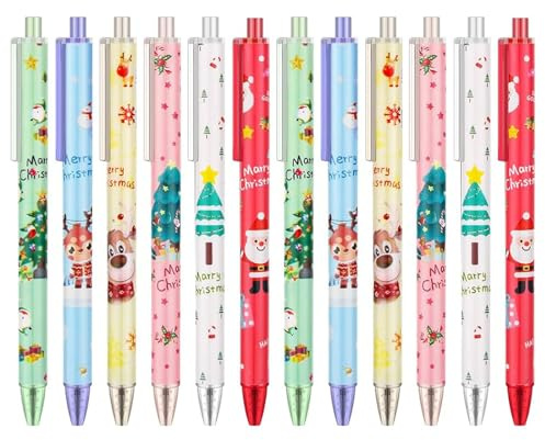 Kugelschreiber Weihnachten 12 Stuck Weihnachtsstifte Weihnachtskugelschreiber Weihnachts Kugelschreiber Schneemann Stifte Weihnachtsstifte Set for Weihnachts Schule Weihnachtsgeschenke Kleinigkeiten