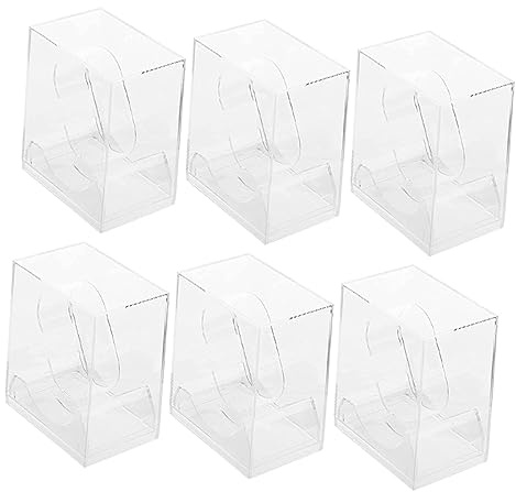 AOKWAWALIY Lot De 6 Boîtes De Montre Transparentes Coffret Rangement Montre Avec Support Intégré Étui De Anti-Rayures Format Compact 3.46 X 3.03 X 2.13 in Pour Présentation Et Transport
