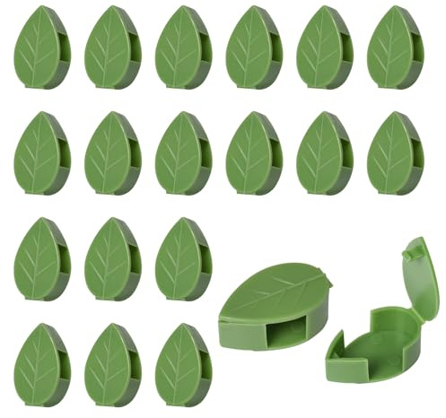Pumwoy 60 Stück Pflanzenclips für Kletterpflanzen Pflanzen Clips Kletterhilfe, Selbstklebende Pflanzenklammern Rankhilfehalter Pflanzenclips, Pflanzenhalter Wand Blattförmiger Rankenhalter