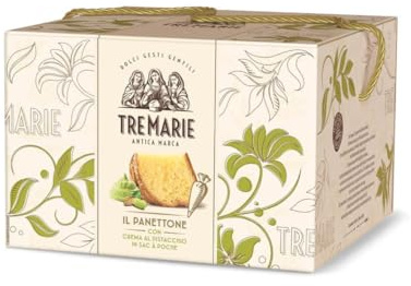 Panettone Tre Marie Pistacchio con Sac a Poche Pasticceria d'Eccellenza Scatola Quadrata 950 g