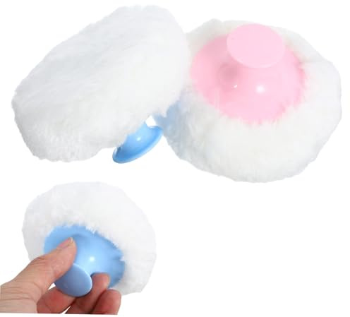 HAPINARY 4stücke Teiliges Babypuderquasten Weichem Und Kurzem Griff Hautfreundlich Und Leicht Für Empfindliche Babyhaut Handlich Für Zuhause Und Unterwegs in Blau Und Rosa