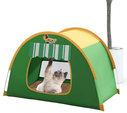 Vllold Katzenzelt für draußen, wasserdicht, Katzen- und Hundezelte, atmungsaktiv, waschbar, zusammenklappbar, mit Luftstrom und Belüftung für Kätzchen, Welpen, kleine Hunde
