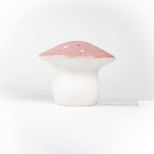 Egmont Toys Pilzlampe „Mushroom“, Rot – Kinder-Lampe handbemalt, 1,5 W LED – Dekoratives & sicheres Nachtlicht für Baby‑ & Kinderzimmer (Altrosa, Mittel Ø26X20)
