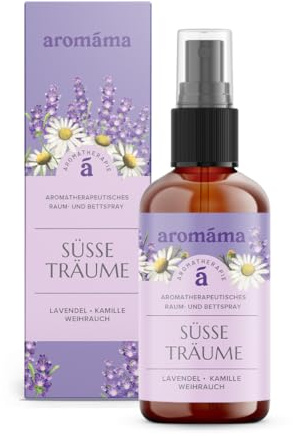 aromáma Sweet Dreams aromaterapi sovrum & tvättspray kudde doft med lavendel, kamomill och rökelseoljor – naturlig luftfräschare och rumsspray för avslappnad sömn, 100 ml