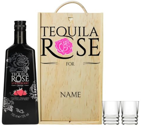 Beer Hunter Personalised Tequila Rose Gift Set with Shot Glasses – Unique Alcohol Gift for Women & Men, Birthday or Special Occasion Present
