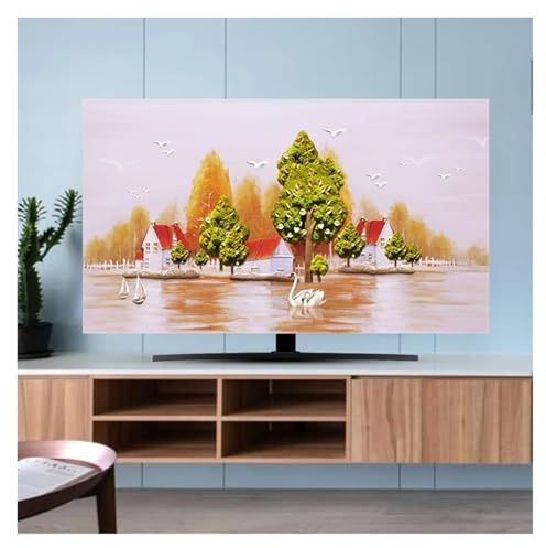 GSJNHY Copertura TV antipolvere in tessuto for uso domestico, da parete, scrivania, curva universale per televisori(Color-14,55Inch(130x80cm))