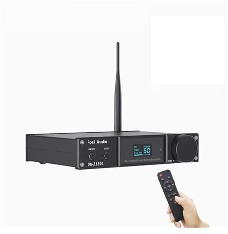 YVAAASIYC DA2120C Bluetooth Amplifier 120W X2 Stereo HiFi 2.1 Channel Wireless Stream Class D Mini Power Subwoofer USB DAC AMP(With Power Supply)