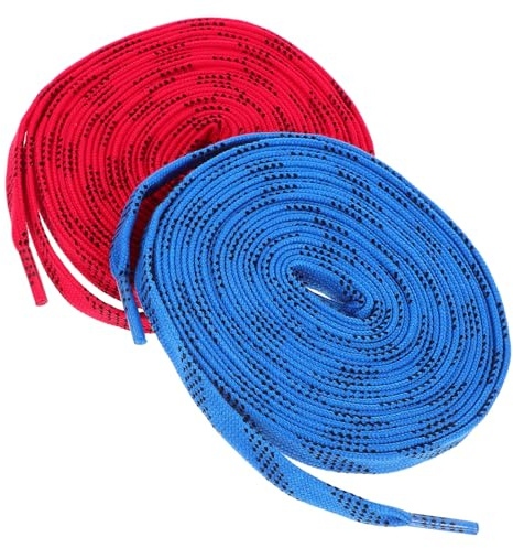 Angoily Lacets Plats pour Chaussures de Hockey sur Glace 2 Paires 244 Cm Résistants à L’Abrasion, Compatibles Patins à roulettes et Baskets, Accessoires Sportifs pour Hockey et Roller