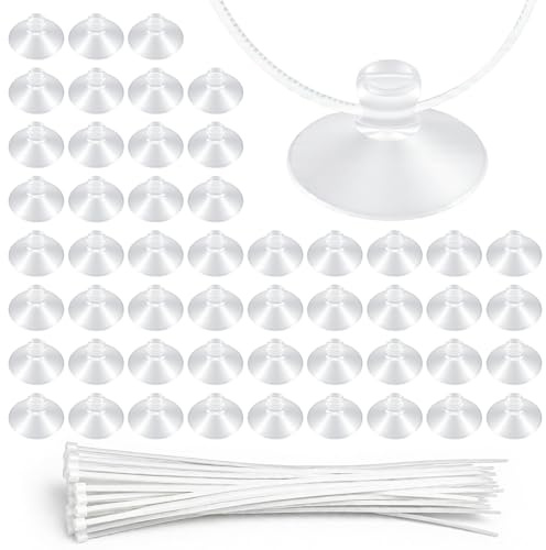 guduling 50 PCS Suction Cups for Aquarium,25mm Fish Tank Suction Cups,Aquarium Suctions Cup Clips and 50 PCS Adjustable for Air Tubes, Moss, Fish and Shrimp Nests, Plants