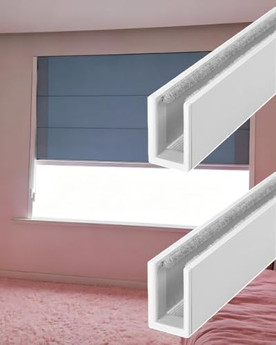 U-Shaped Light Gap Blockers for Blinds - 12 Inch White Light Blocking Strips, Fits 24-72 Inch Roller Blinds, Ideal for Apartment Windows, Effective Light Blocker for Privacy