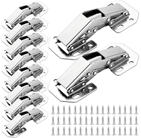 10Pack 3-Inch Concealed Hinges, Soft Close Kitchen Cupboard Hinges, for Wood Cabinets & Wardrobes, Replacement Hardware for Kitchen Door Hinge Repair