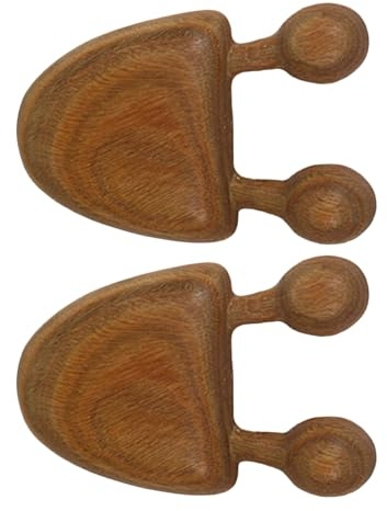 Massaggiatore in Legno per Viso e Cuoio Capelluto 2 Pezzi | Colore Marrone, Finitura Liscia, Forma a Chiocciola Artigianale, per Occhi e Uso Quotidiano in Ufficio