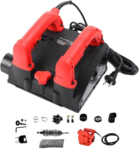 Fresatrice per calcestruzzo 1600 W 4000 giri/min – Fresatrice per ristrutturazione pareti (rimozione calcestruzzo, intonaco, malta, calcare, residui di vernice)(Putty Kit)
