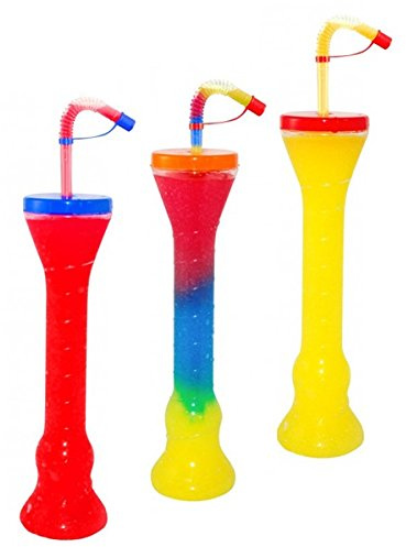 JG-Verpackungen 5 Slush Eis Becher, Becher + Deckel + Trinkhalm, 450/500ml