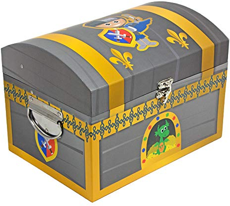 Das Kostümland Ritter Schatzkiste - Klein - Schatztruhe Dekoration für Geburtstag, Hochzeit oder Mottoparty - Box Truhe Kiste für kleine und große Ritter