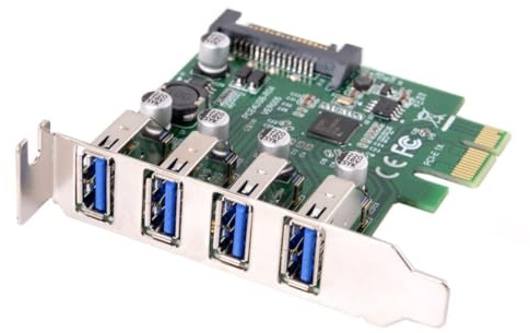chenyang Low Profile 4 Ports PCI-E vers USB 3.0 HUB adaptateur de carte d'extension PCI Express 5Gbps pour carte mère