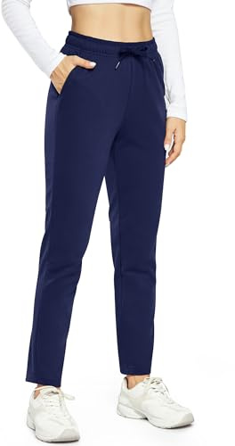 OUGES Joggers for Women UK Tracksuit Bottoms Cotton Ladies Trousers Lounge Sport Pant Sweatpants with Pocket(Navy,L)