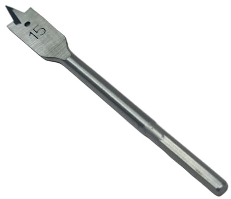 Flat Wood Drill Bit Carbon Steel Spade Paddle Bits for Woodworking, Nylon Storage Pouch Included (15mm - 152mm)