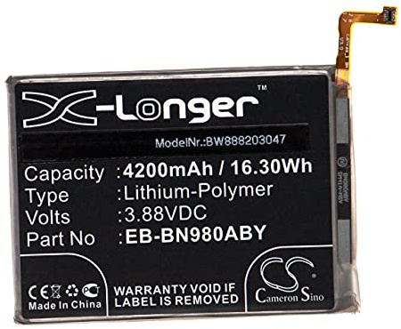 vhbw Akku kompatibel mit Samsung Galaxy Note 20, Note 20 5G Handy Smartphone Telefon (4200mAh, 3.88V, Li-Polymer)