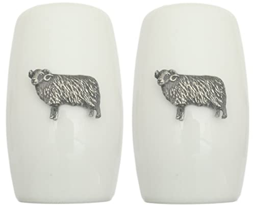 Sheep China Salt and Pepper Shakers Cruet Set Modern White CSP 321