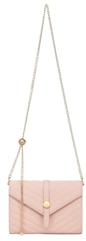Miss Lulu Clutch Damen, Elegante Envelope Pochette, Vegan Wildleder Handtasche Klein Clutch Umschlag Crossbody Schultertasche Tasche Abendtasche Rosa-1