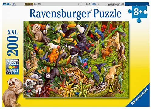 Ravensburger Puzzle Bunter Dschungel - 200 XXL Teile Puzzle ab 8 Jahre | 200 XXL Teile Puzzle, Kinderpuzzle ab 8 Jahre, Ravensburger Qualität
