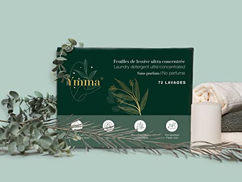 FEUILLES DE LESSIVE ECO RESPONSABLE 72 LAVAGES - SANS PARFUM - YMMA®