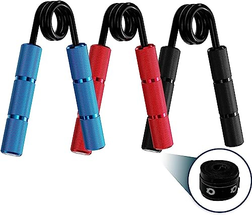 Power Gripper Metal-serien - professionell kvalitet - 7 olika nivåer att välja mellan (50lbs - 350lbs) för träning av grepp, handled och arm (Förpackning med 3 delar (150, 200 & 250lbs))