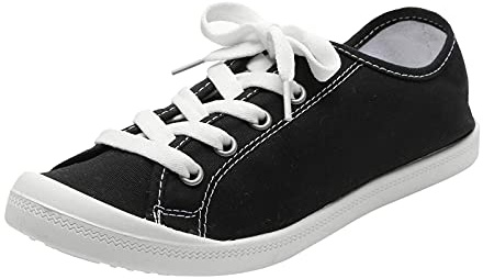 VaiKanhai Chaussures de sport basses pour femme - Légères et confortables - En mousse à mémoire de forme - Chaussures de course à pied nus - Douces et légères - Pour le tennis, le jogging, Noir , 42