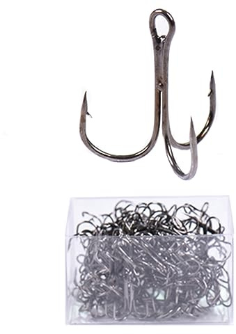 Hameçons triples en acier à haute teneur en carbone, taille 5/0#, hameçons aiguisés, matériel de pêche en eau douce et salée pour brochet, sandre, perche, lot de 50