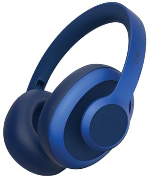 Fresh 'n Rebel Clam Ace Casque Bluetooth Supra-Auriculaire avec Réduction de Bruit Active Hybride, sans Fil, 60h d'autonomie, avec Microphone ENC, Charge Rapide, Réduction du Bruit du Vent (Bleu)