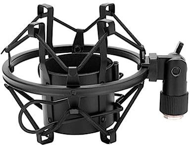 TOYANDONA Supporto per Microfono Condensatore in Metallo Nero Supporto Antivibrazione per Microfono Isolamento da Rumore del Pavimento e Vibrazioni Fisiche Facile da Fissare Qualsiasi Asta M