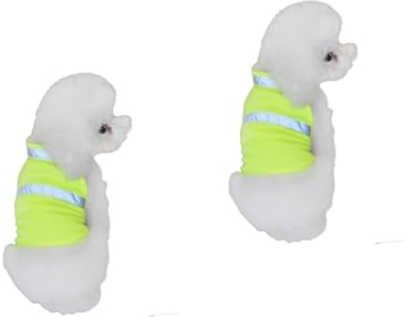 YARNOW 2stücke Hundebekleidung Für Sommer Reflektierende Atmungsaktive Sicherheitsweste Für Hunde Fluorescent Gelb Für Laufen Und Wandern