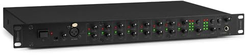 Power Dynamics PDSM100 Studio Mixer - 19 Zoll Rack Line-Mischpult mit 2 regelbaren Zonenausgängen, 8-Kanal-Stereomischer für Studio Submixing, Installationen, Keyboarder - Schwarz