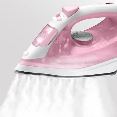 Fer à repasser EMMA - Envoi 24h - Repassage professionnel - Haute pression, faible consommation, haute performance d'appareils ménagers - Maison et hôtellerie - Fer à repasser vapeur (rose)