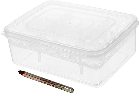 MERRYHAPY Reptilien-Ei-inkubator Brutkasten Für Reptilieneier Kunststoff Eier Inkubation Tablett Reptil Brüterei Zucht Box Mit Transparentem Deckel Für Frösche Schlangen Eidechsen