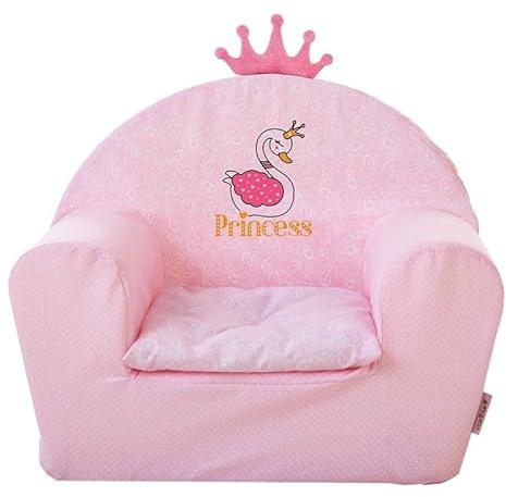 Creaciones Llopis Sillón Infantil para Niños y Niñas – Sofá Infantil Acolchado con Varios Diseños adorables – Fabricado en España (Princesa Corona)