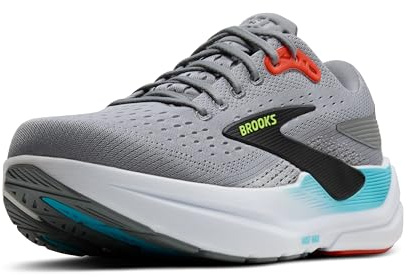 Brooks Men’s Ghost Max 3 Neutral Running & Walking Shoe - Primer Grey/Antarctica/Red - 9 Medium