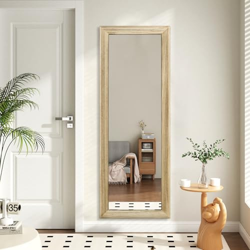 AAZZKANG Full Length Large Wall Mirror Wooden Frame Vinatge 120L x 40W cm Rectangular Full Body Mirrors for Bedroom Living Room Bathroom Entryway Hanging
