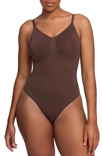 CFab Shapewear Body Damen Bauchweg mit String Strong Support | Formt Taille und Mitte mit starkem Halt glättet unter Kleidung und bleibt durch String Schnitt unauffällig im Alltag