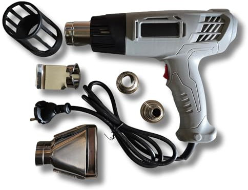 Pistola de Calor 2000W Pistola de Aire Caliente Temperatura ajustables 600℃ Decapadora Protección Contra Sobrecarga, para Soldar, Quitar Pintura y Calentar