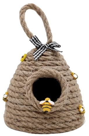 Lnhgh de Colmena Hechos a Mano, Colgante de Colmena Hecho a Mano,Decoraciones de Colmena de Abejas Hechas a Mano | Figura de de Miel rústica, Ornamento de Oficina para Granjas de Porche