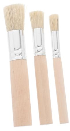 Artibetter 3pcs Round Chalk Stencil Brushes Set for Craft Painting Natural Pig Bristle Paint Brushes for Artists and Boys and Girls for Home Diy and Furniture Decor
