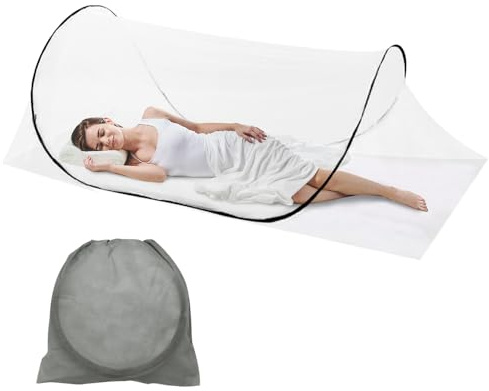 Foldable Mosquito Net, Travel Mosquito Net, 200*100*70CM Ultra Light Pop-up Mosquito Nets, Adjustable with bottom zipper, Easy to Stow Easy to Installfor Family Kindergarten Travelling Camping, Black