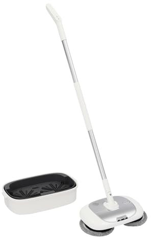 Mocio elettrico senza fili con secchio di pulizia, mocio elettrico senza fili, con illuminazione a LED e serbatoio dell'acqua, spray d'acqua con un clic, separazione di acque fresche e reflue