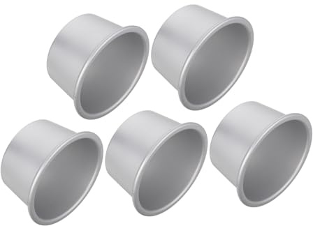 IMIKEYA 5 Piezas Molde de Aluminio para Tartas Redondo Antiadherente para Hornear para Tartas de Queso Pan Muffins para Fiestas Navideñas Casa