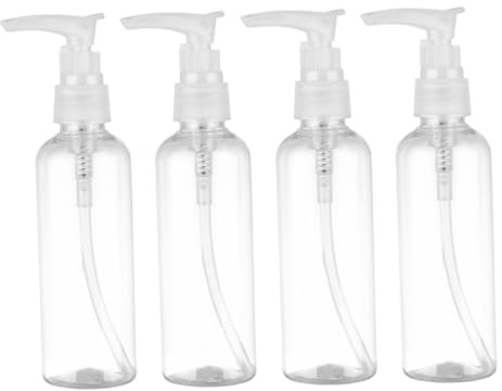 GANAZONO 4 St Tryckpumpflaskor för Flytande Dispensering Tålig Plast Återfyllbar och Portabel för Schampo Lotion Tvål och Resor Slumpmässig Färg