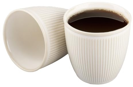 duisoad 2 Stück Espressotassen 150 ml Tassen aus Keramik Ohne Henkel Espressotassen aus Keramik für Kaffee, Getränke, Stapelbar und Spülmaschinenfest